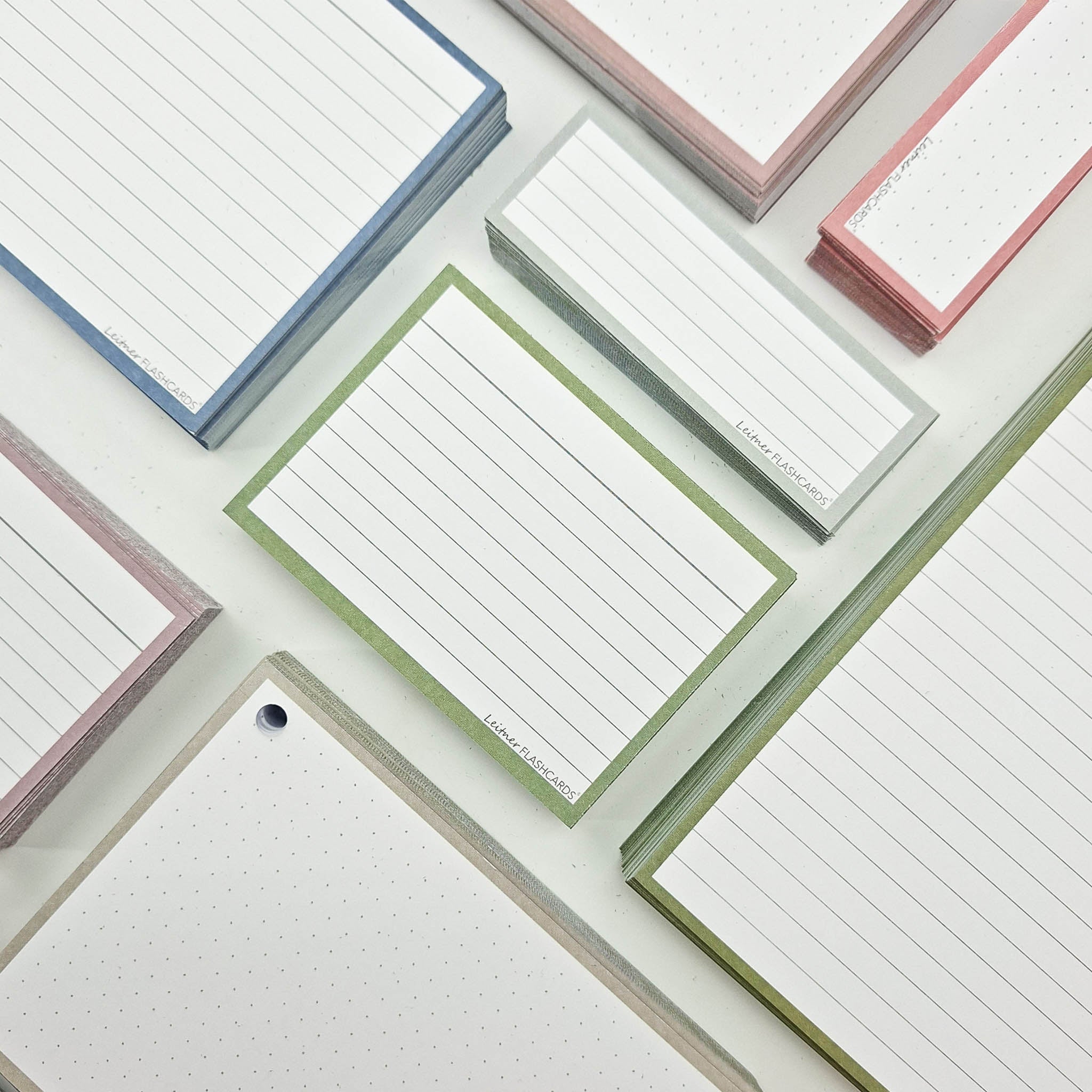 Leitner Flashcards A7 Earth Lined green lifestyle