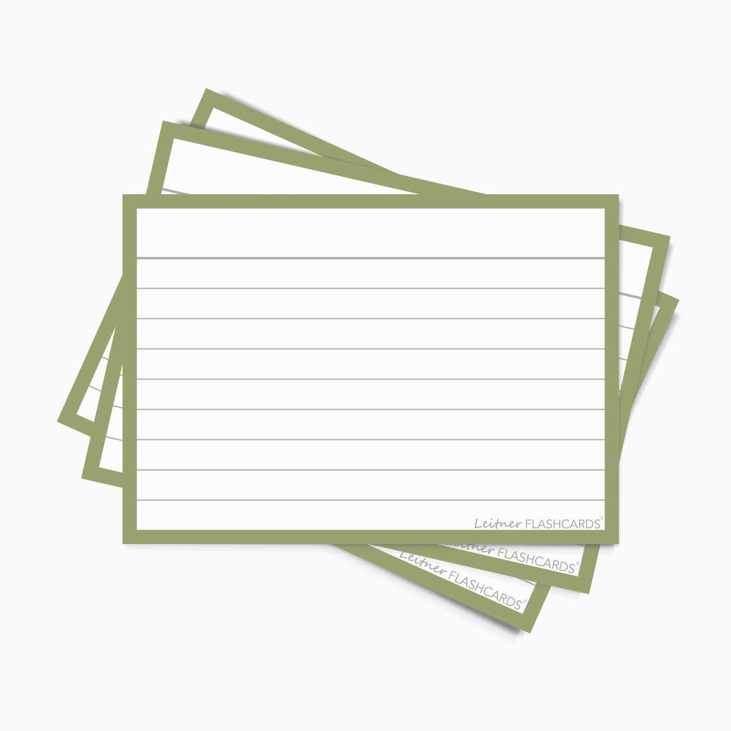 Leitner Flashcards A7 Earth Lined green