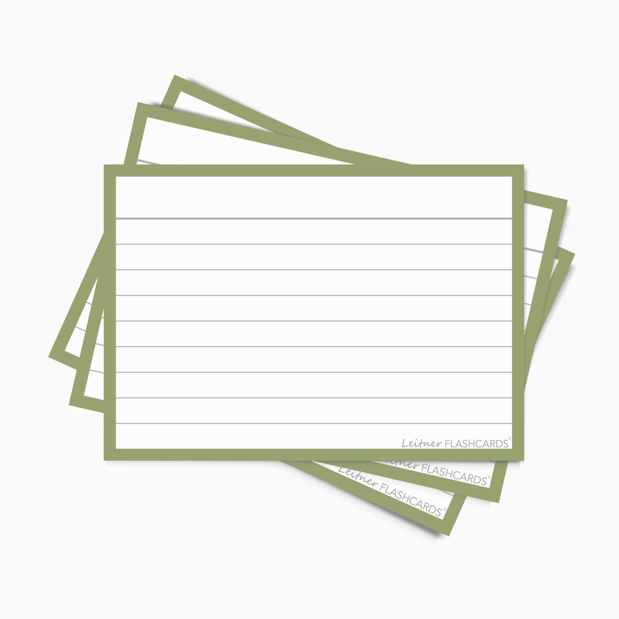 Leitner Flashcards A7 Earth Lined green