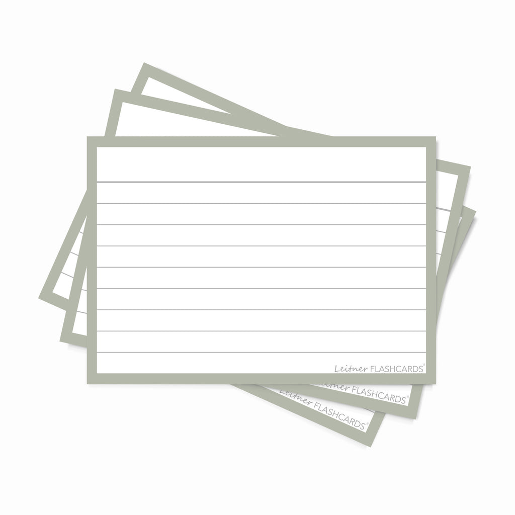 Leitner Flashcards A7 Earth Lined grey