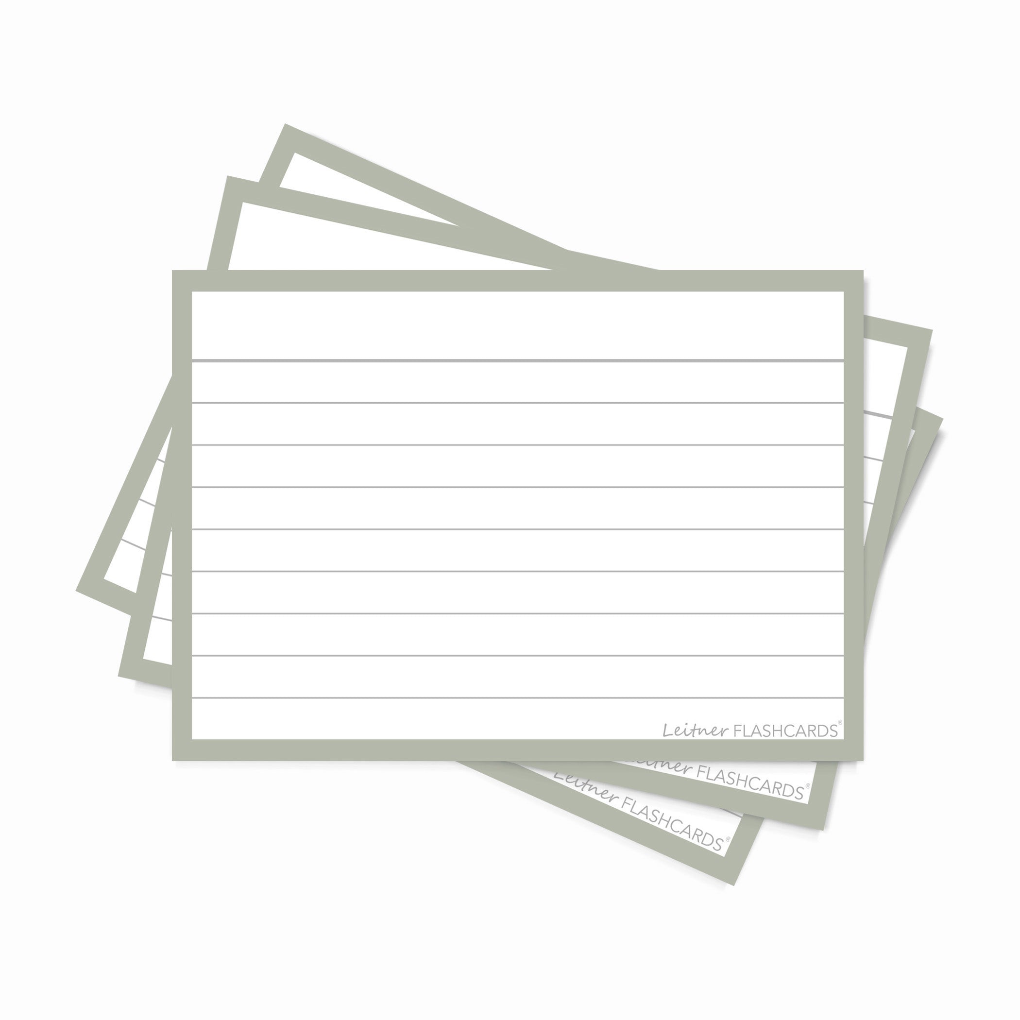 Leitner Flashcards A7 Earth Lined grey