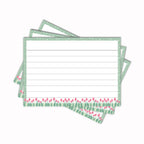 Leitner Flashcards A7 Lined Dutch Style Tulips green