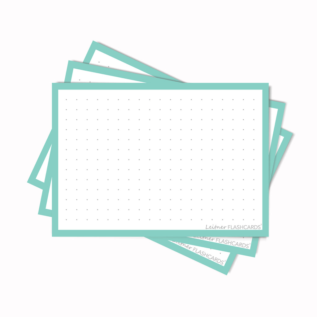 Leitner Flashcards A7 Pastel Dotted green