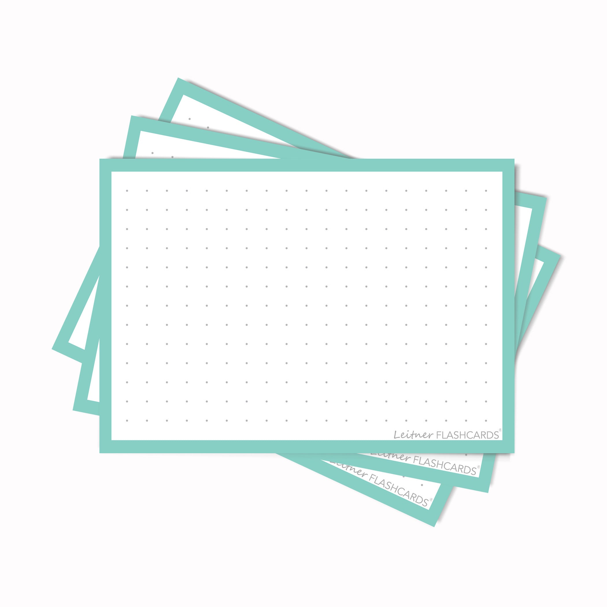 Leitner Flashcards A7 Pastel Dotted green