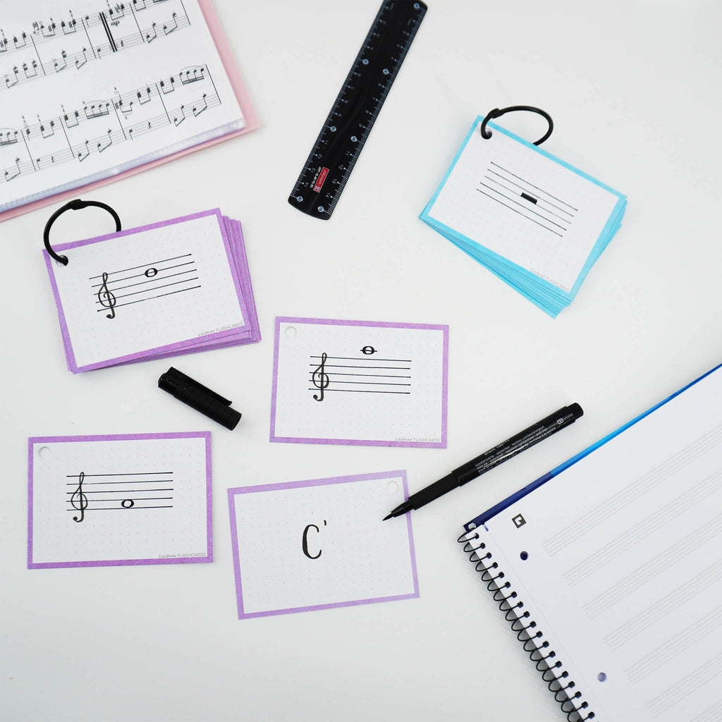 Leitner Flashcards A7 Pastel Dotted purple lifestyle 2