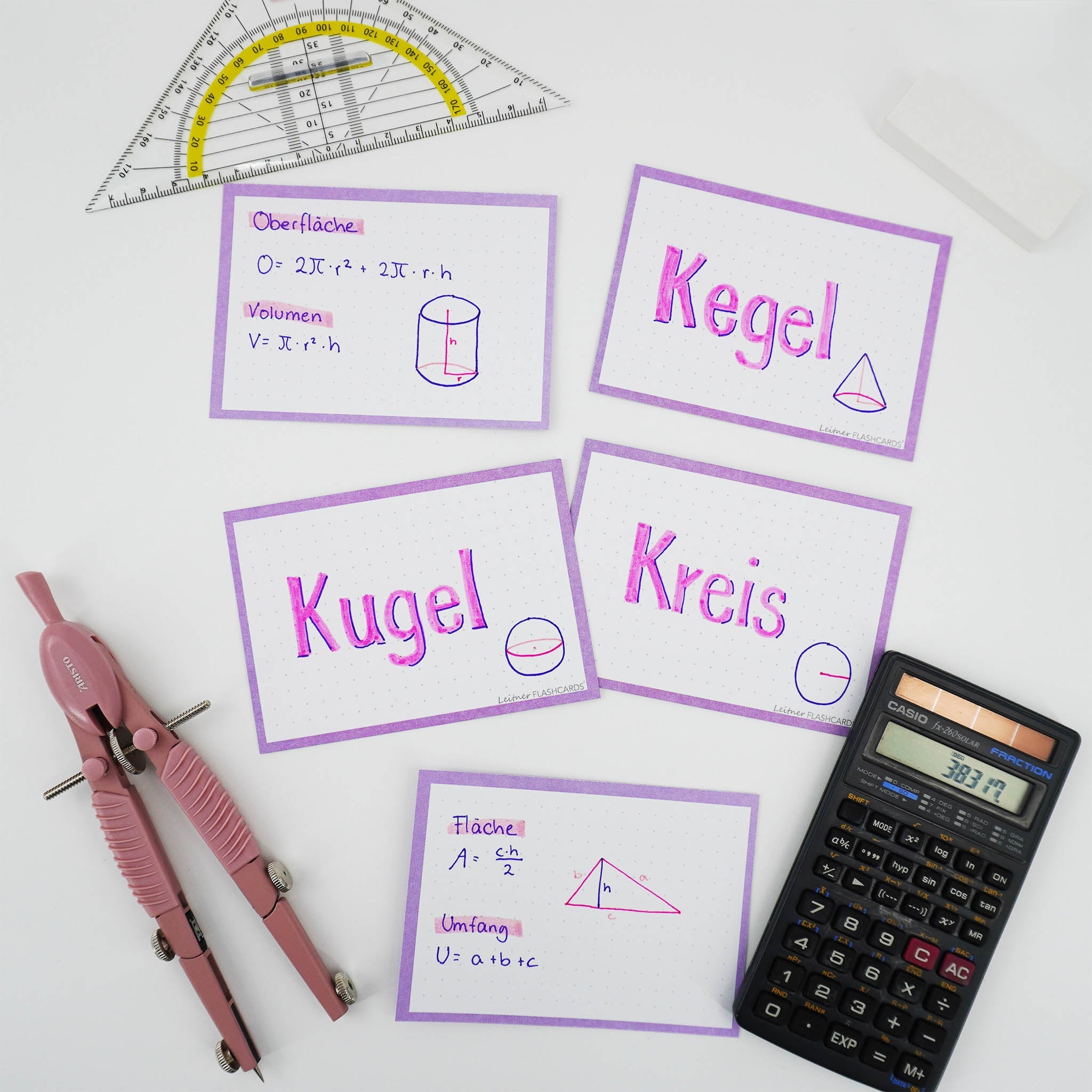 Leitner Flashcards A7 Pastel Dotted purple lifestyle 5