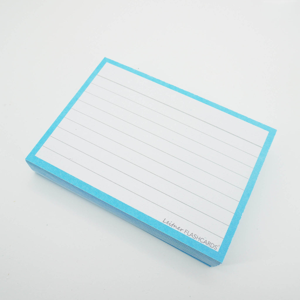 Leitner Flashcards A7 Pastel Lined blue