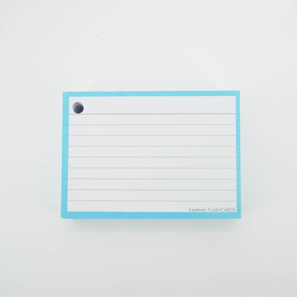 Leitner Flashcards A7 Pastel Lined blue 3
