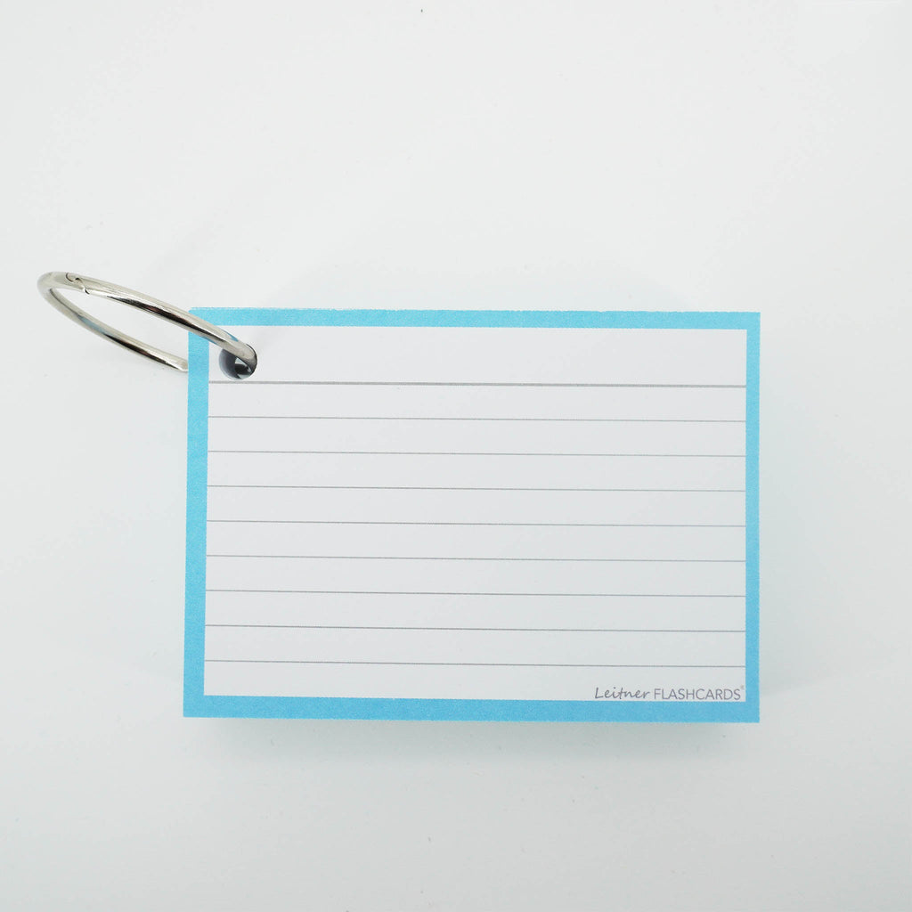 Leitner Flashcards A7 Pastel Lined blue 4