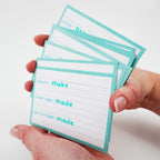 Leitner Flashcards A7 Pastel Lined blue lifestyle