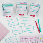 Leitner Flashcards A7 Pastel Lined blue lifestyle 6