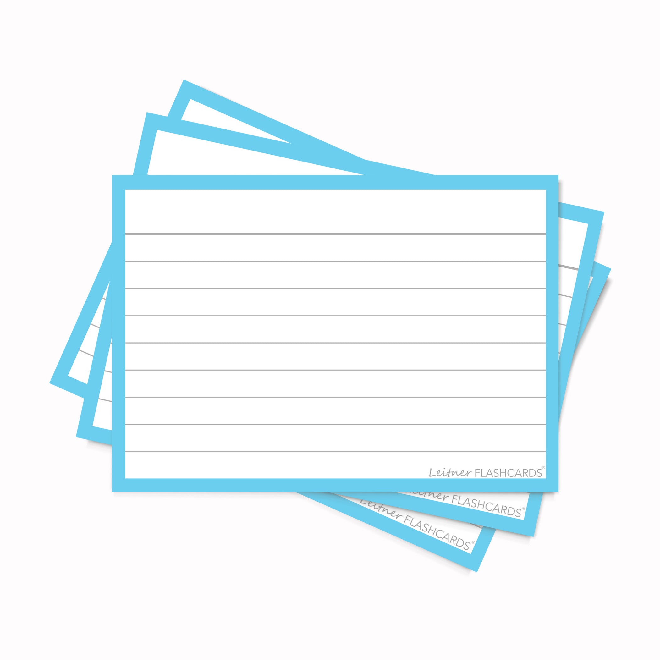 Leitner Flashcards A7 Pastel Lined blue