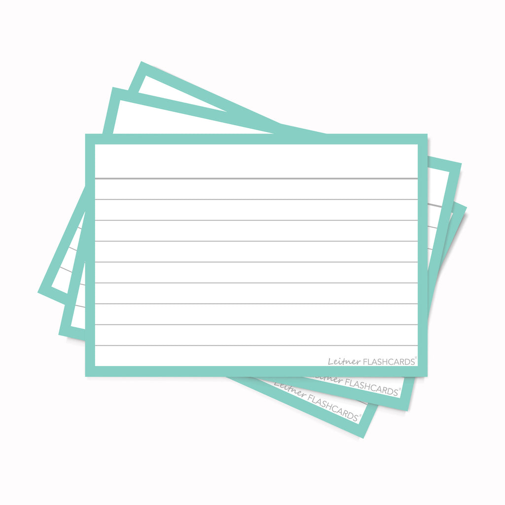Leitner Flashcards A7 Pastel Lined green