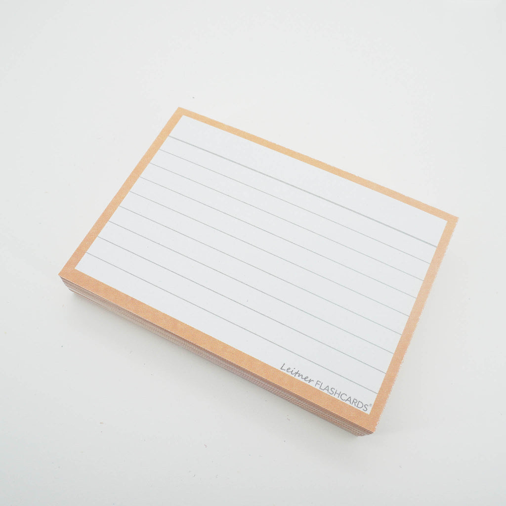 Leitner Flashcards A7 Pastel Lined orange