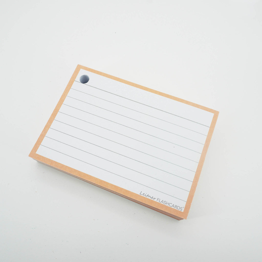 Leitner Flashcards A7 Pastel Lined orange 3