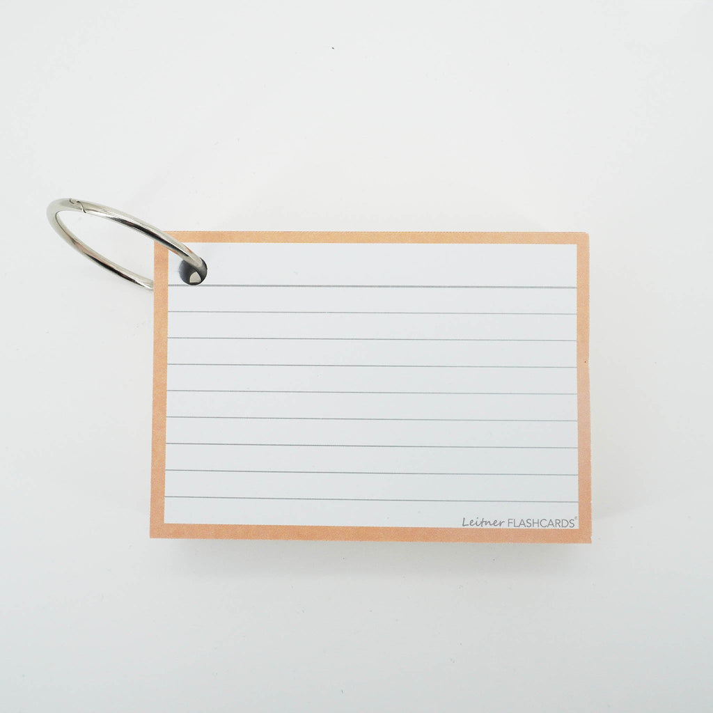 Leitner Flashcards A7 Pastel Lined orange 5