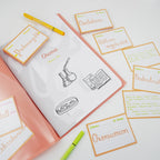 Leitner Flashcards A7 Pastel Lined orange lifestyle 2