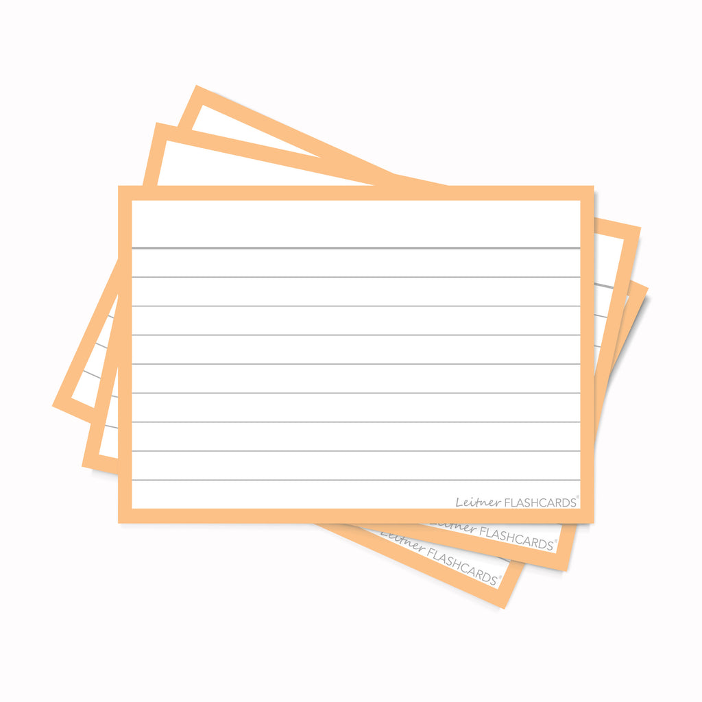 Leitner Flashcards A7 Pastel Lined orange