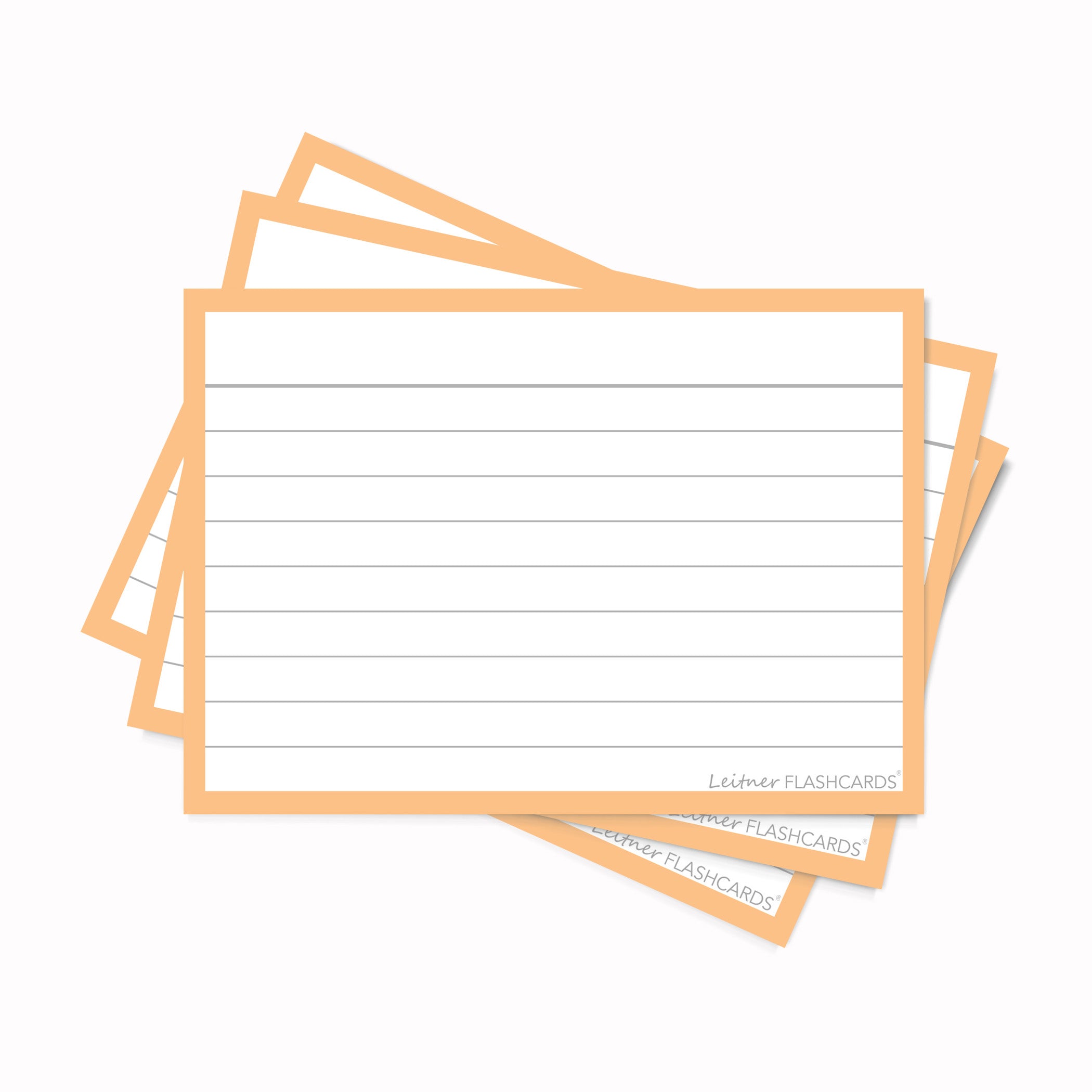Leitner Flashcards A7 Pastel Lined orange