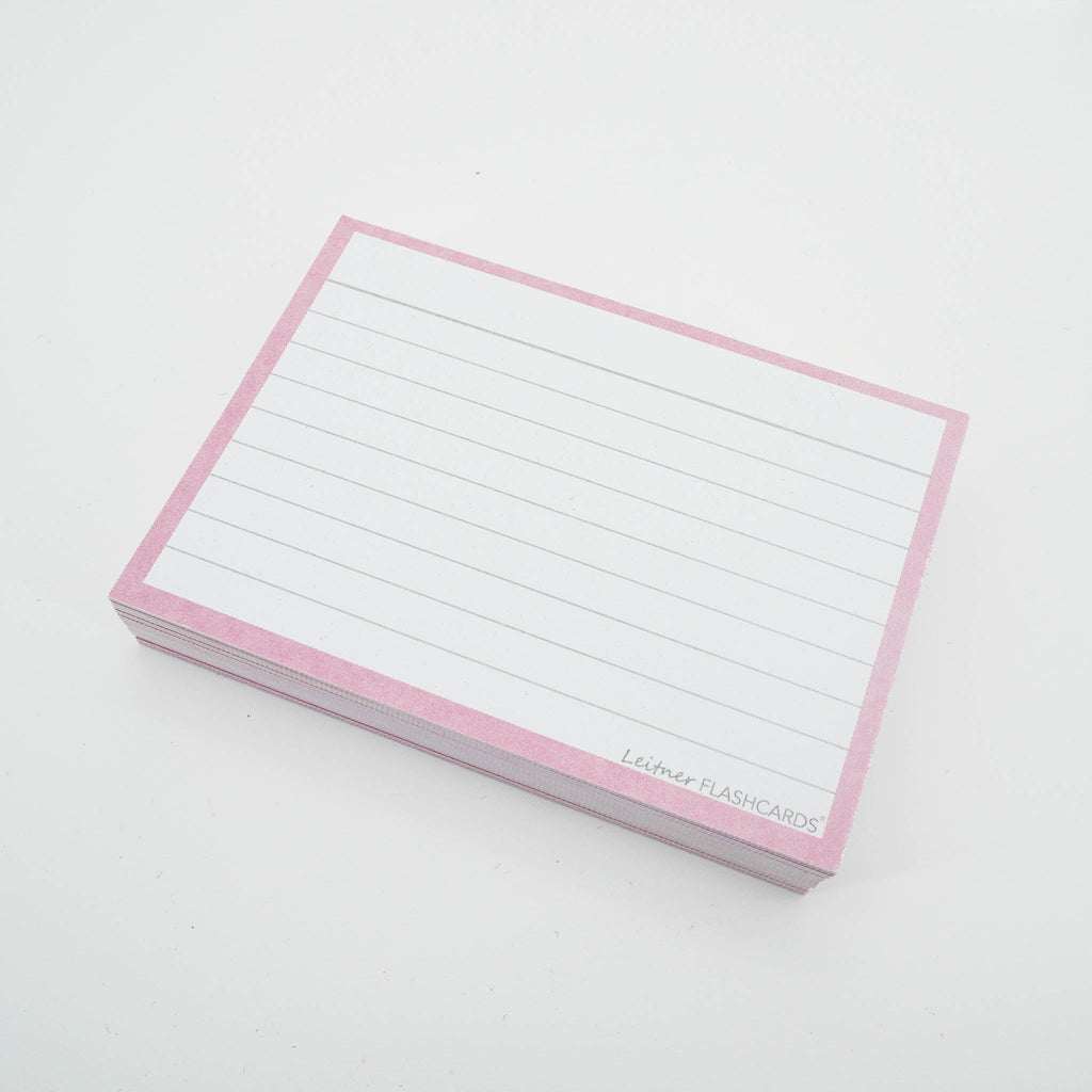 Leitner Flashcards A7 Pastel Lined pink