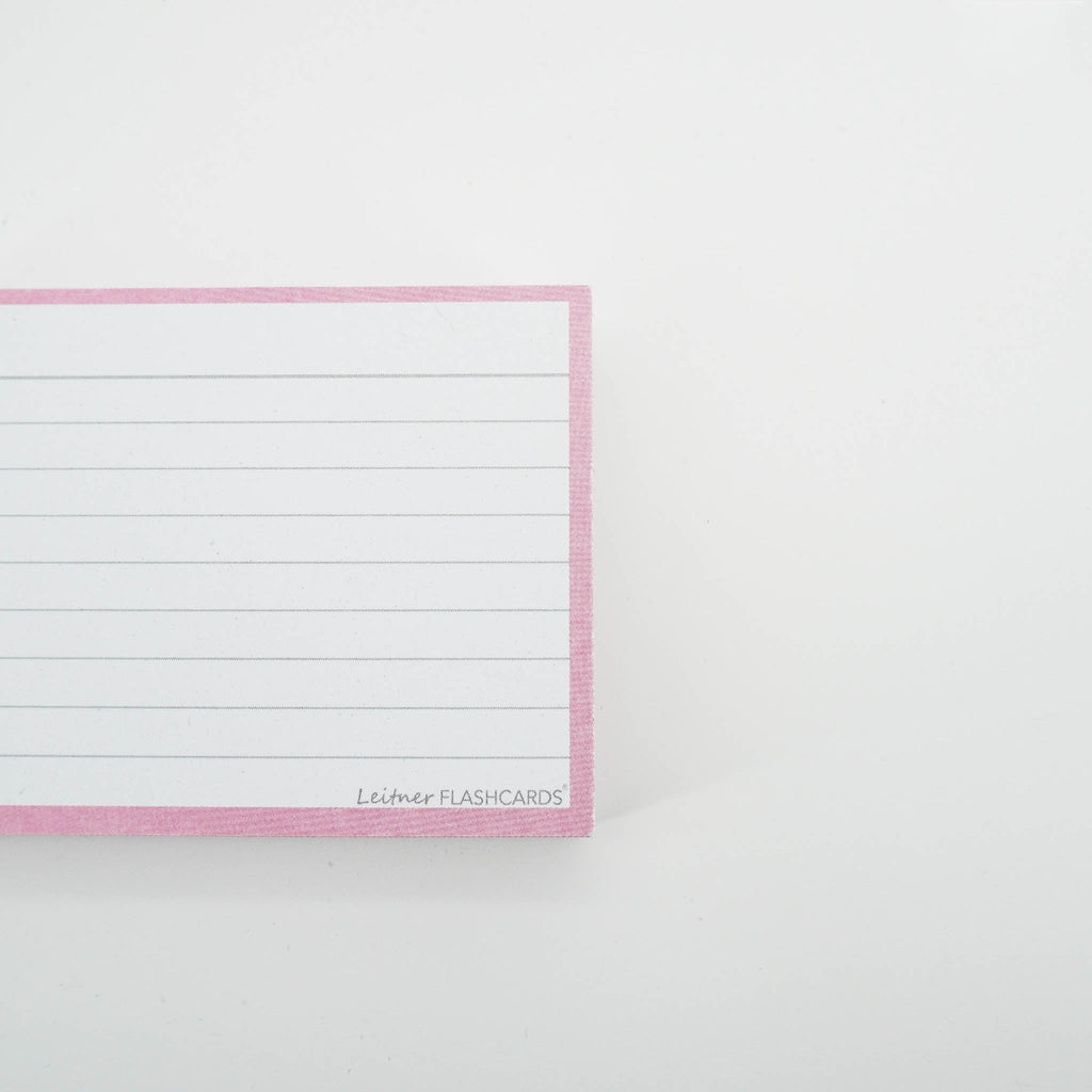 Leitner Flashcards A7 Pastel Lined pink 2