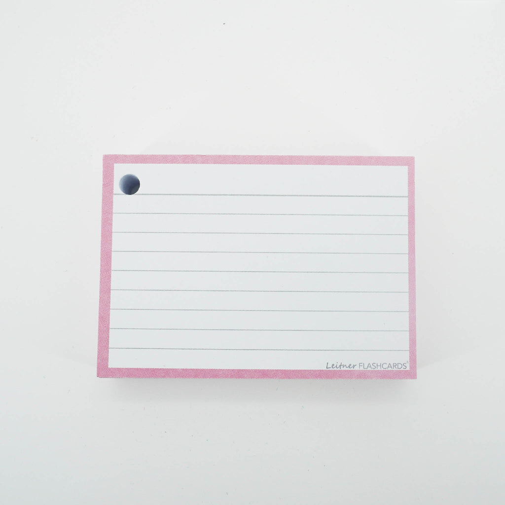 Leitner Flashcards A7 Pastel Lined pink 3
