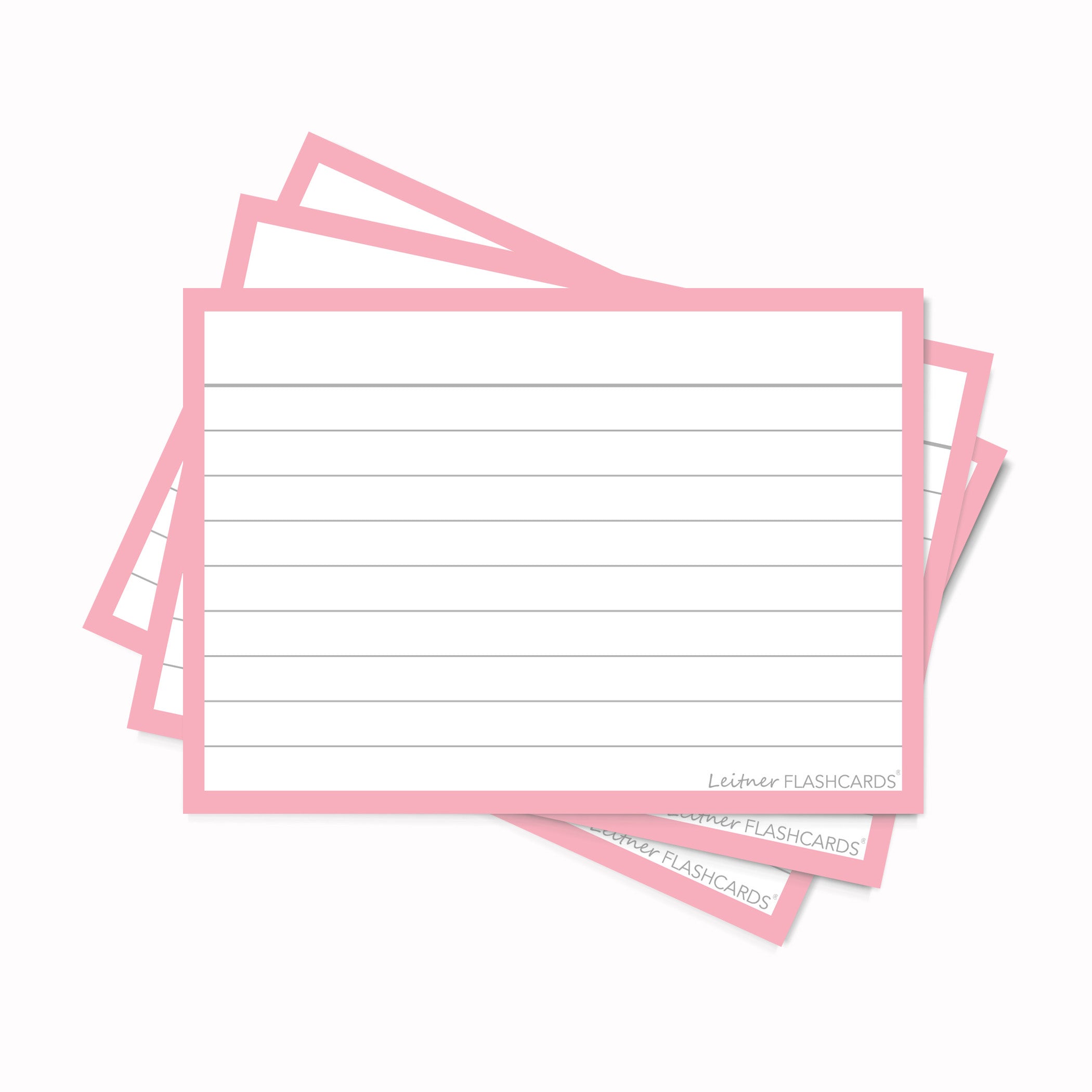 Leitner Flashcards A7 Pastel Lined pink