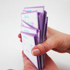 Leitner Flashcards A7 Pastel Lined purple lifestyle