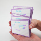 Leitner Flashcards A7 Pastel Lined purple lifestyle 2