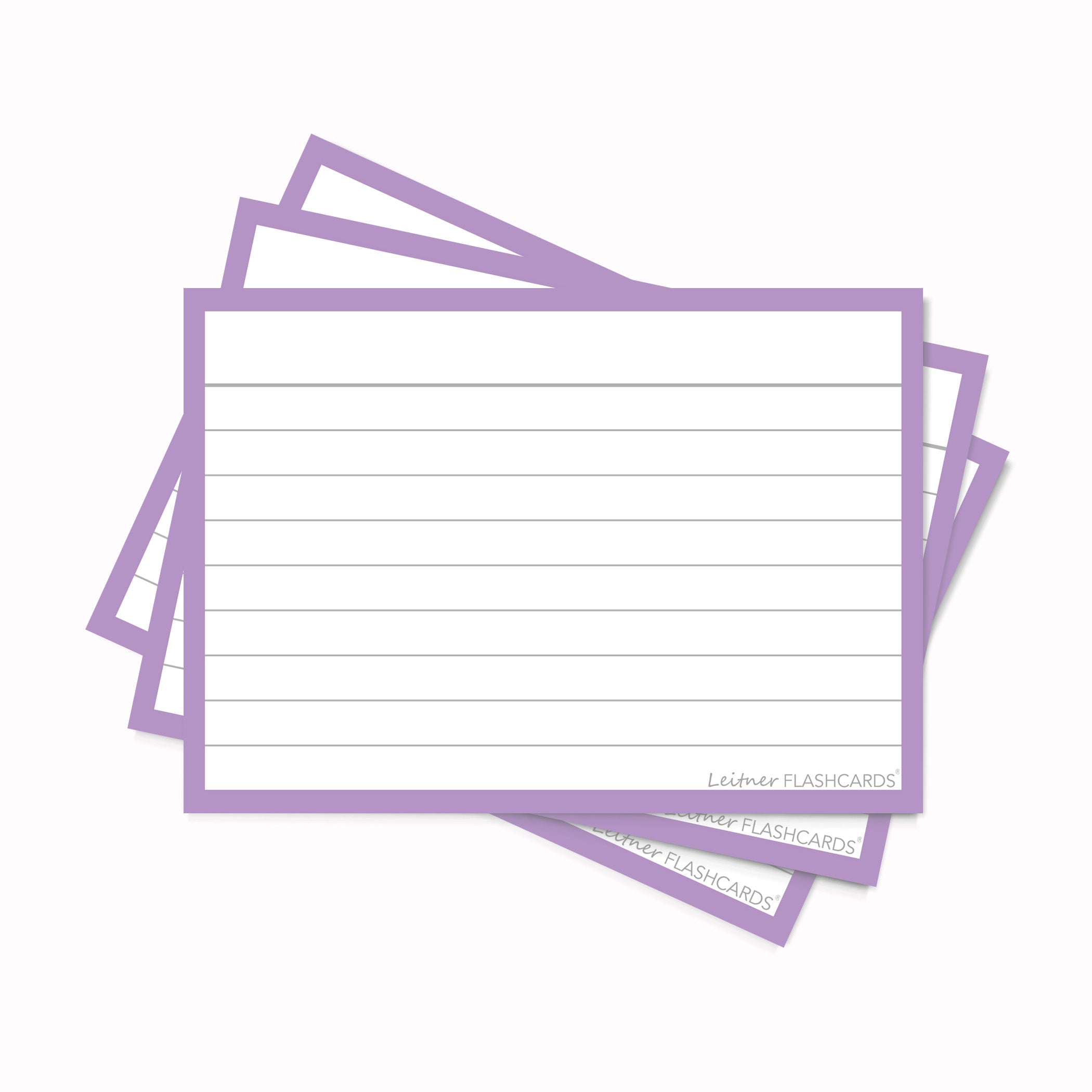 Leitner Flashcards A7 Pastel Lined purple
