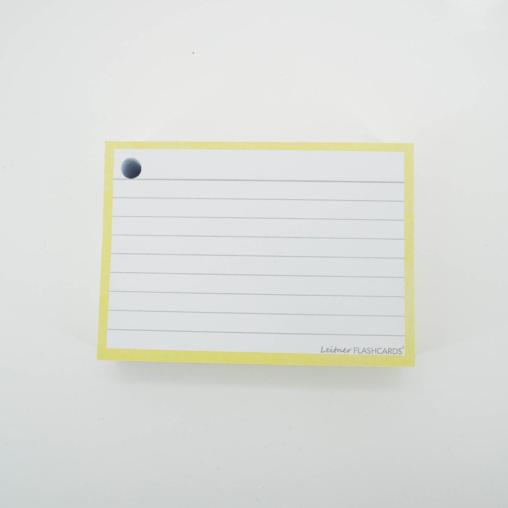 Leitner Flashcards A7 Pastel Lined yellow 3