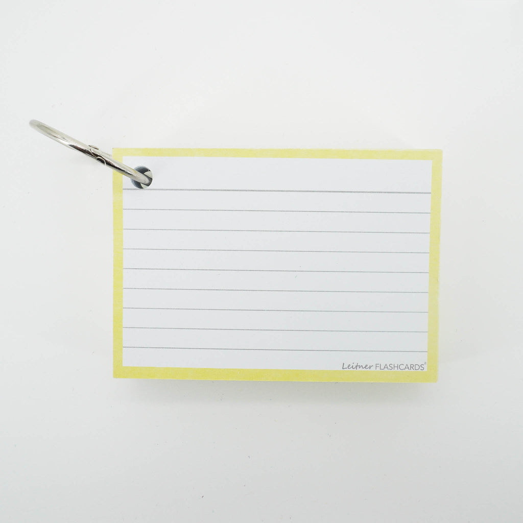 Leitner Flashcards A7 Pastel Lined yellow 4