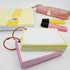 Leitner Flashcards A7 Pastel Lined yellow lifestyle