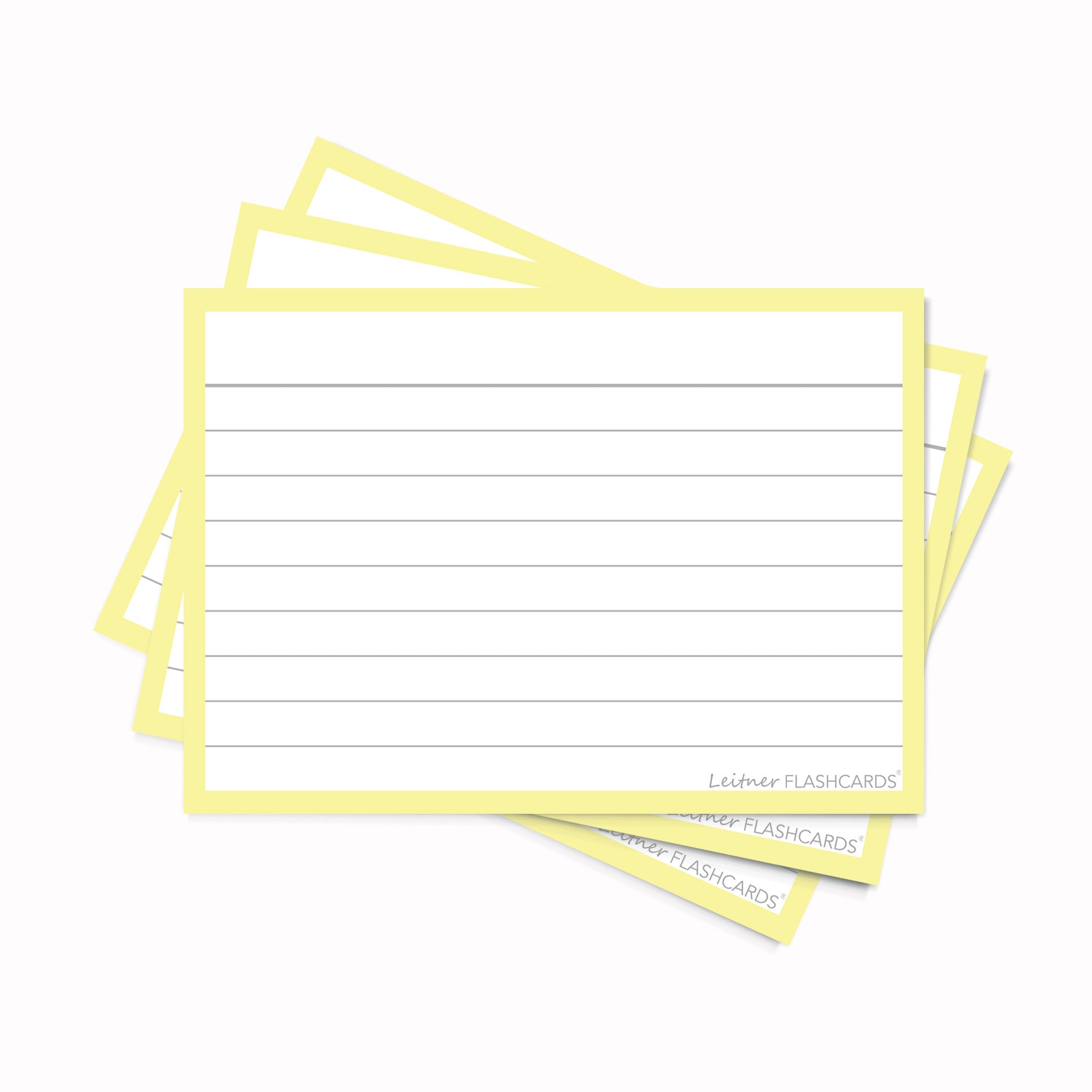 Leitner Flashcards A7 Pastel Lined yellow