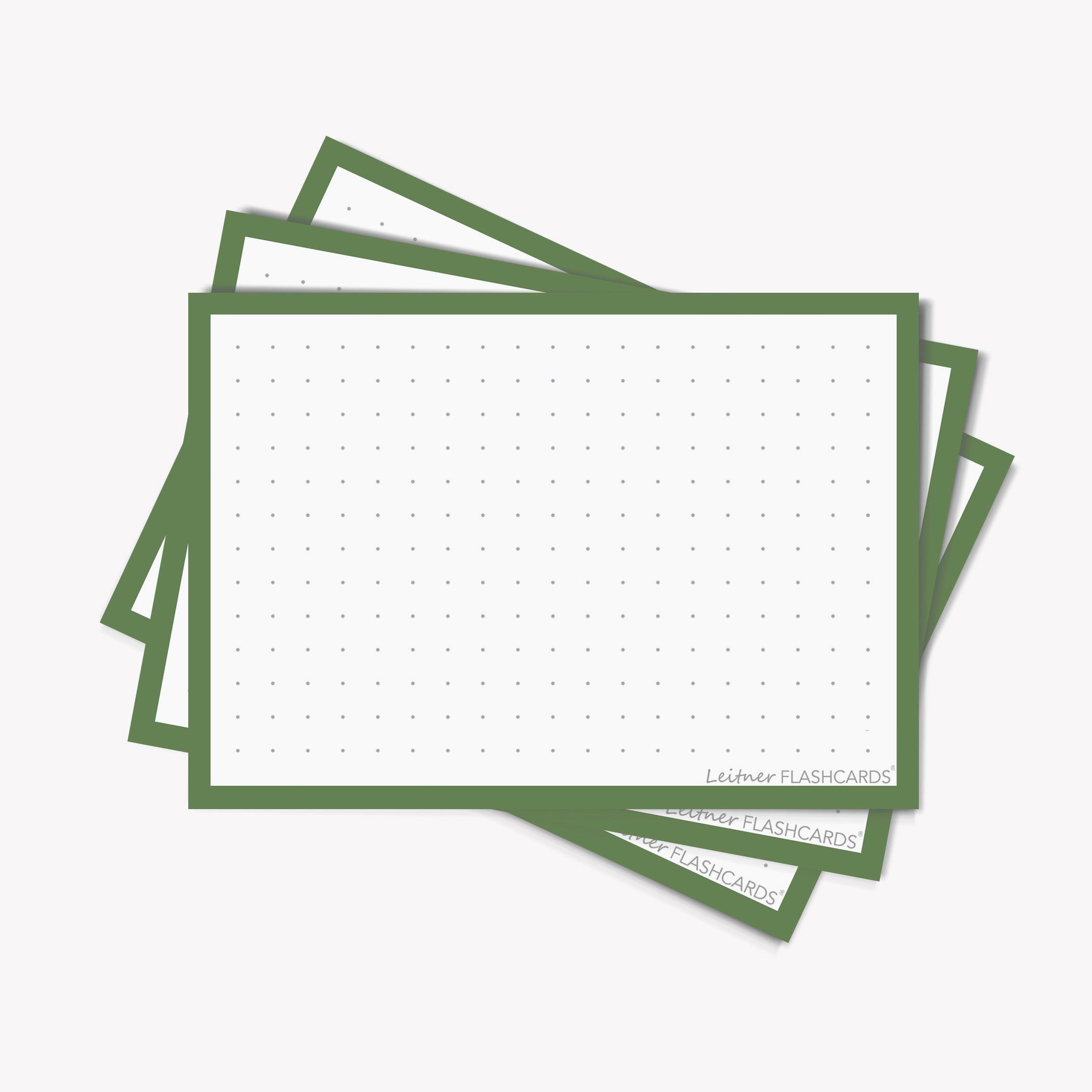 Leitner Flashcards A7 Retro Dotted green