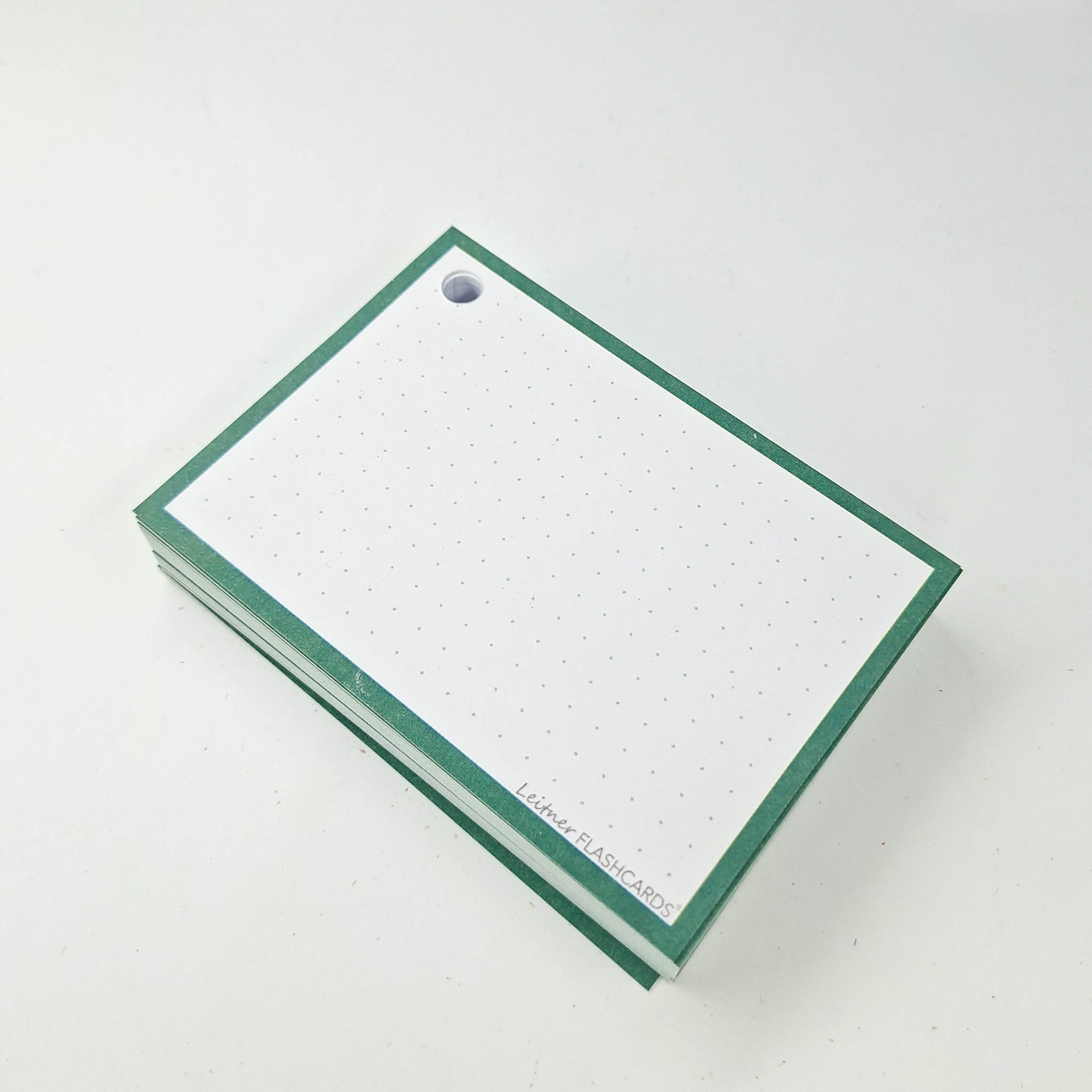 Leitner Flashcards A7 Retro Dotted green