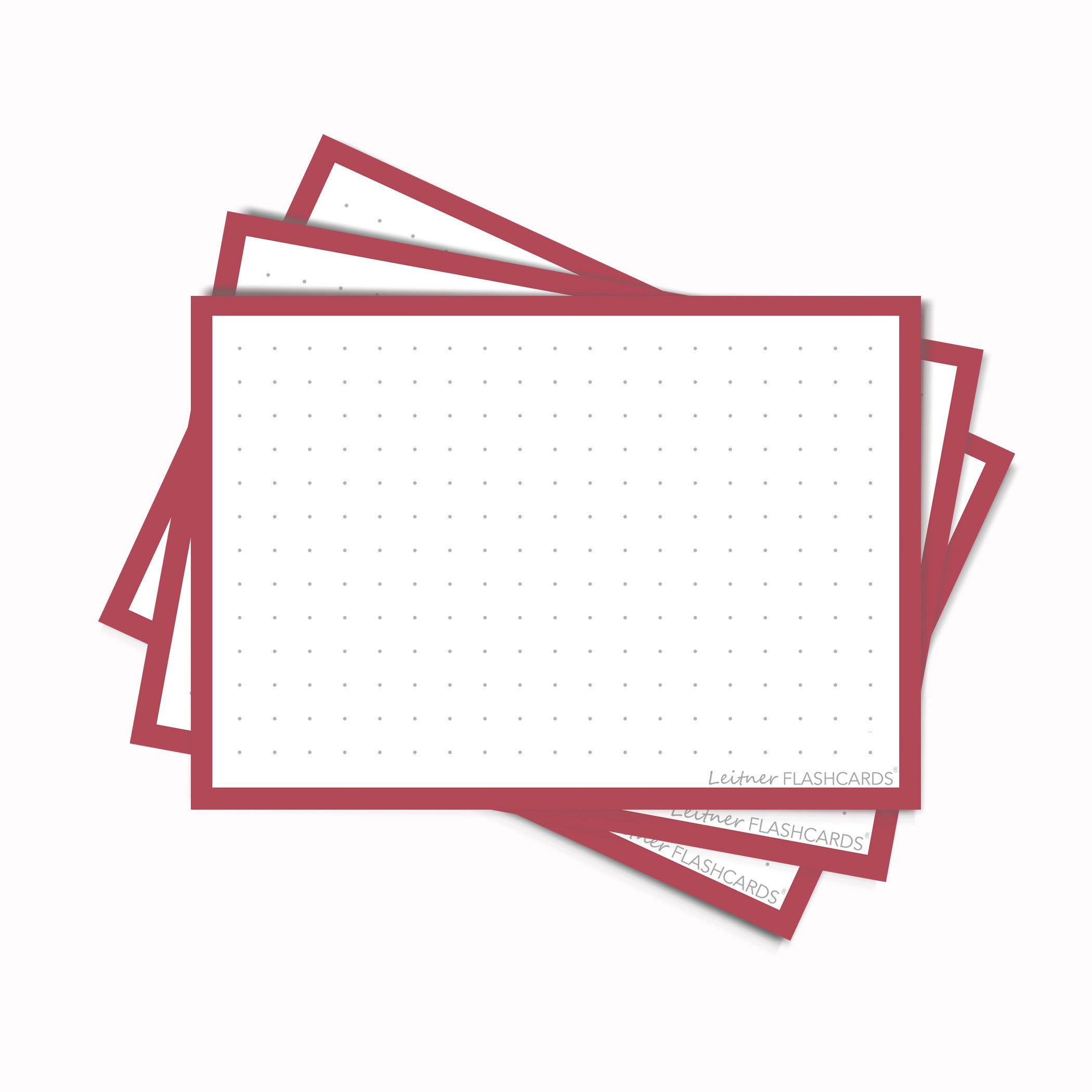 Leitner Flashcards A7 Retro Dotted red
