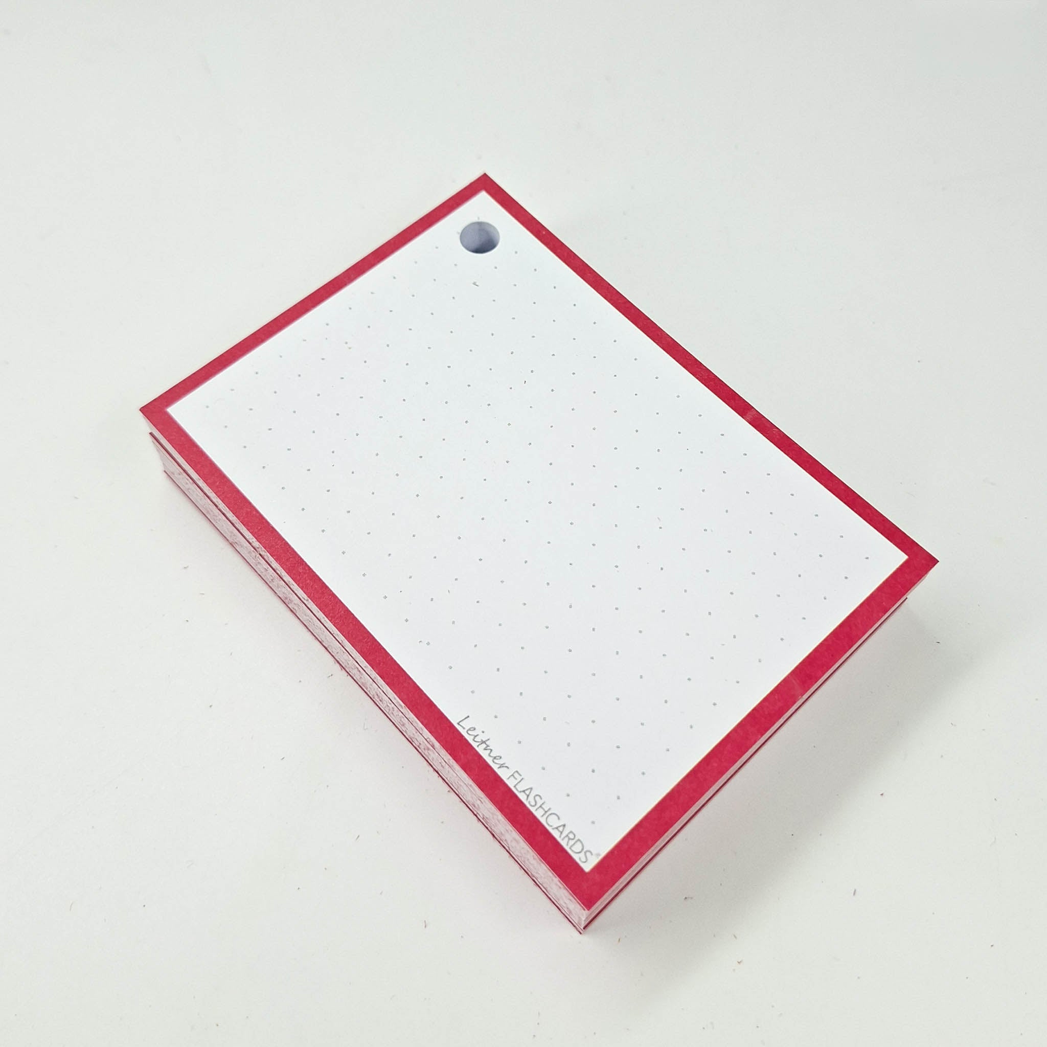 Leitner Flashcards A7 Retro Dotted red
