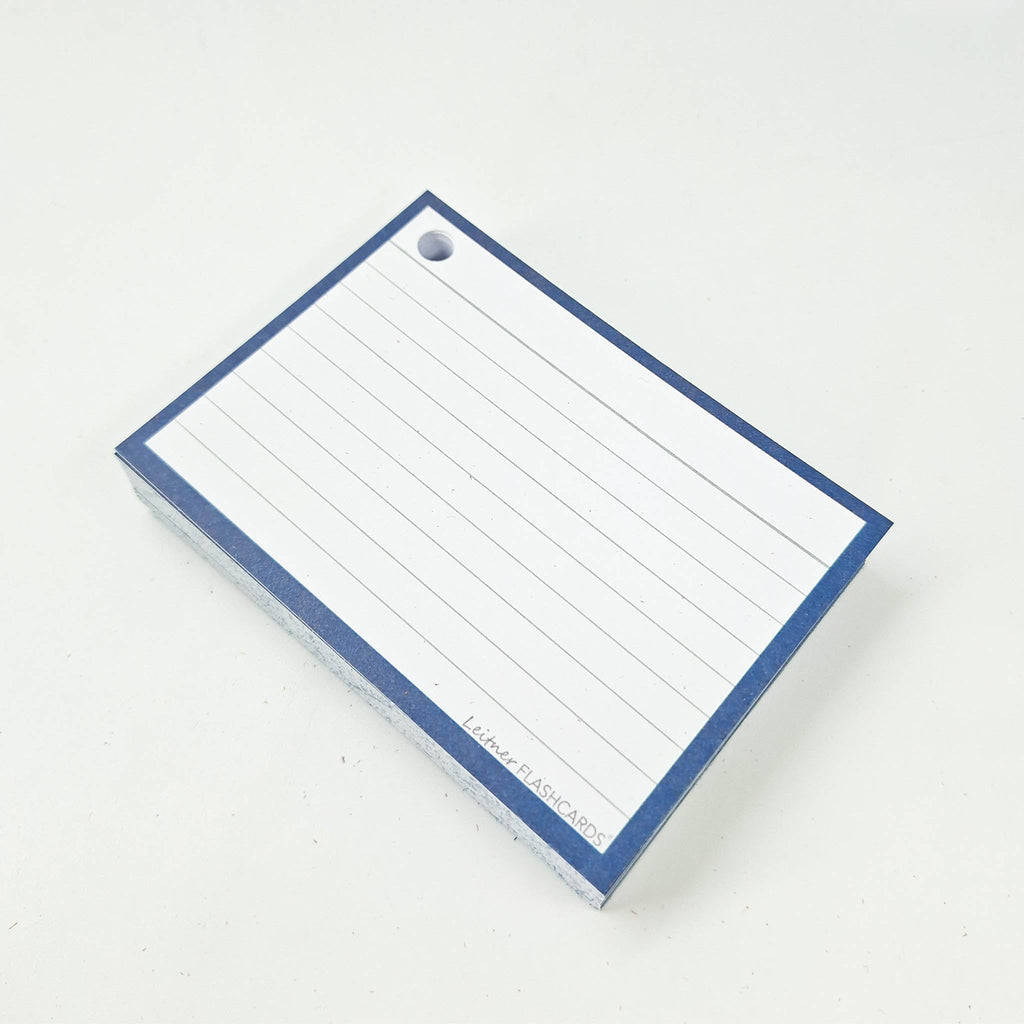 Leitner Flashcards A7 Retro Lined blue