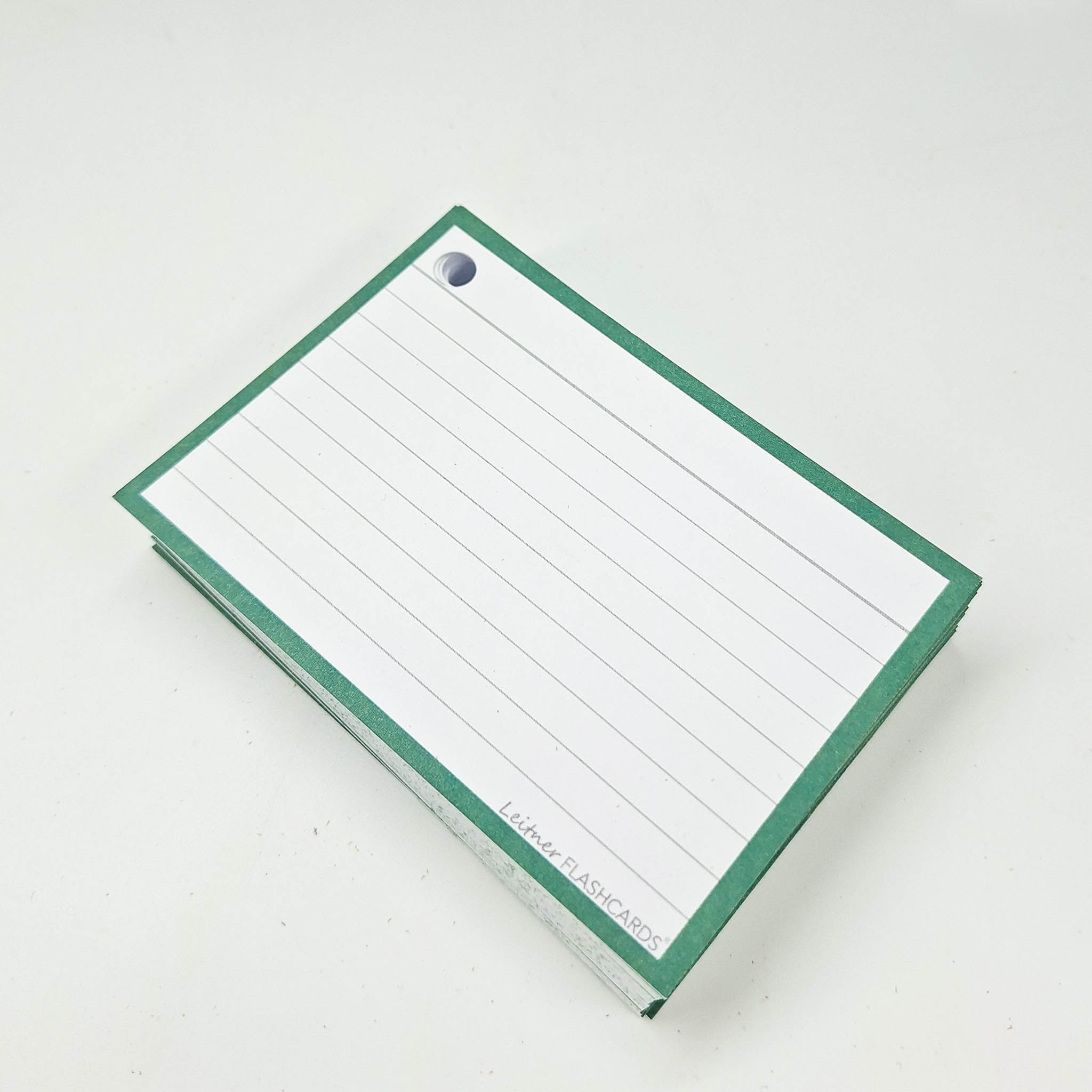 Leitner Flashcards A7 Retro Lined green