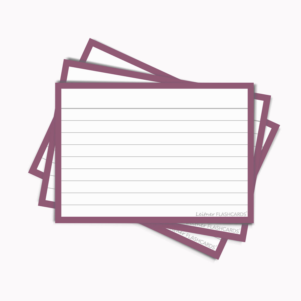 Leitner Flashcards A7 Retro Lined purple