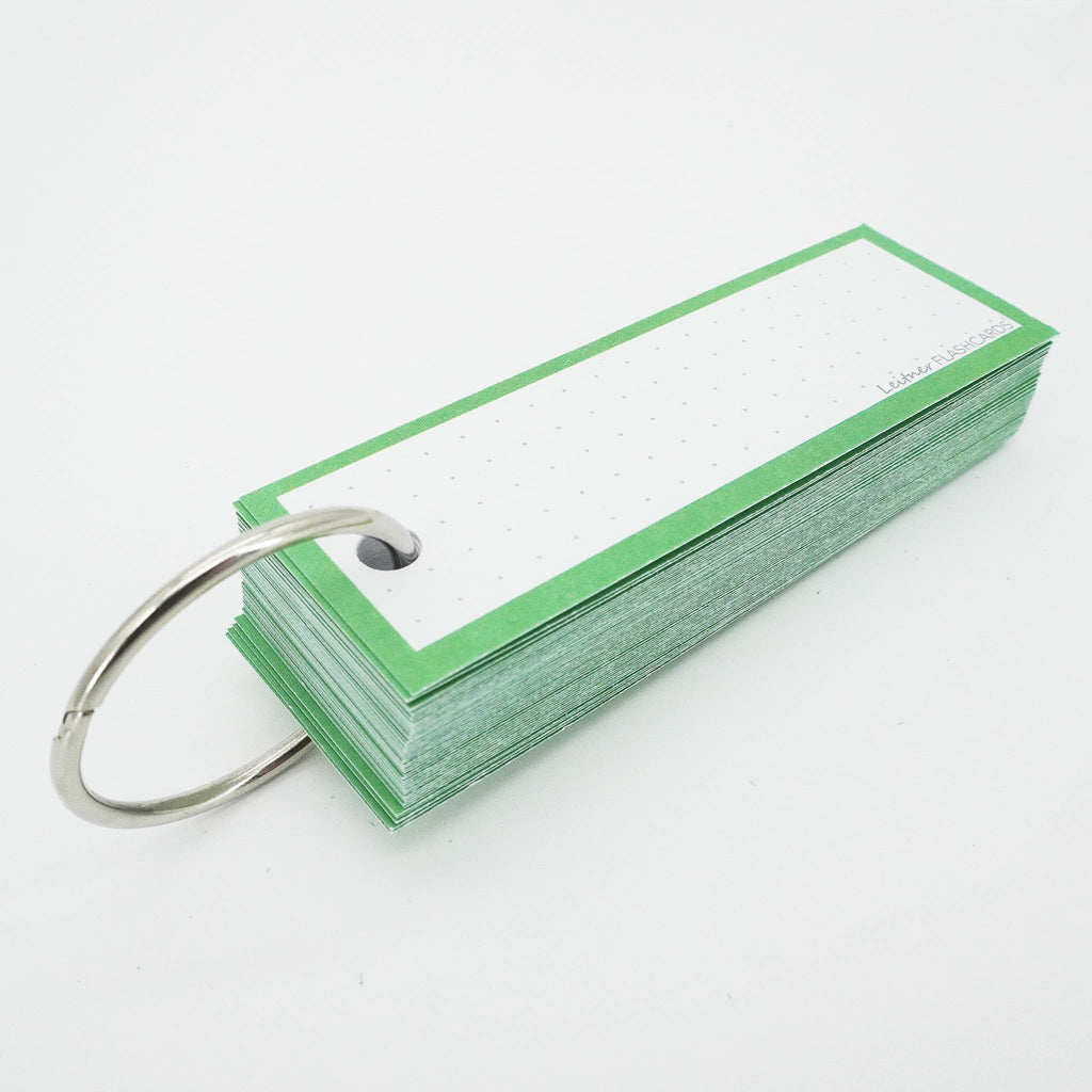 Leitner Vocabulary Cards Classic Dotted green with ring
