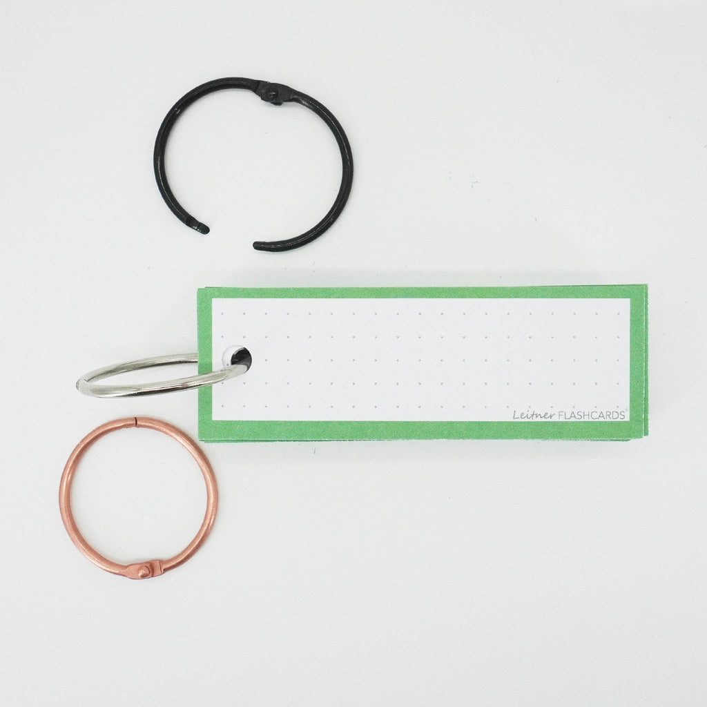 Leitner Vocabulary Cards Classic Dotted green with ring 2