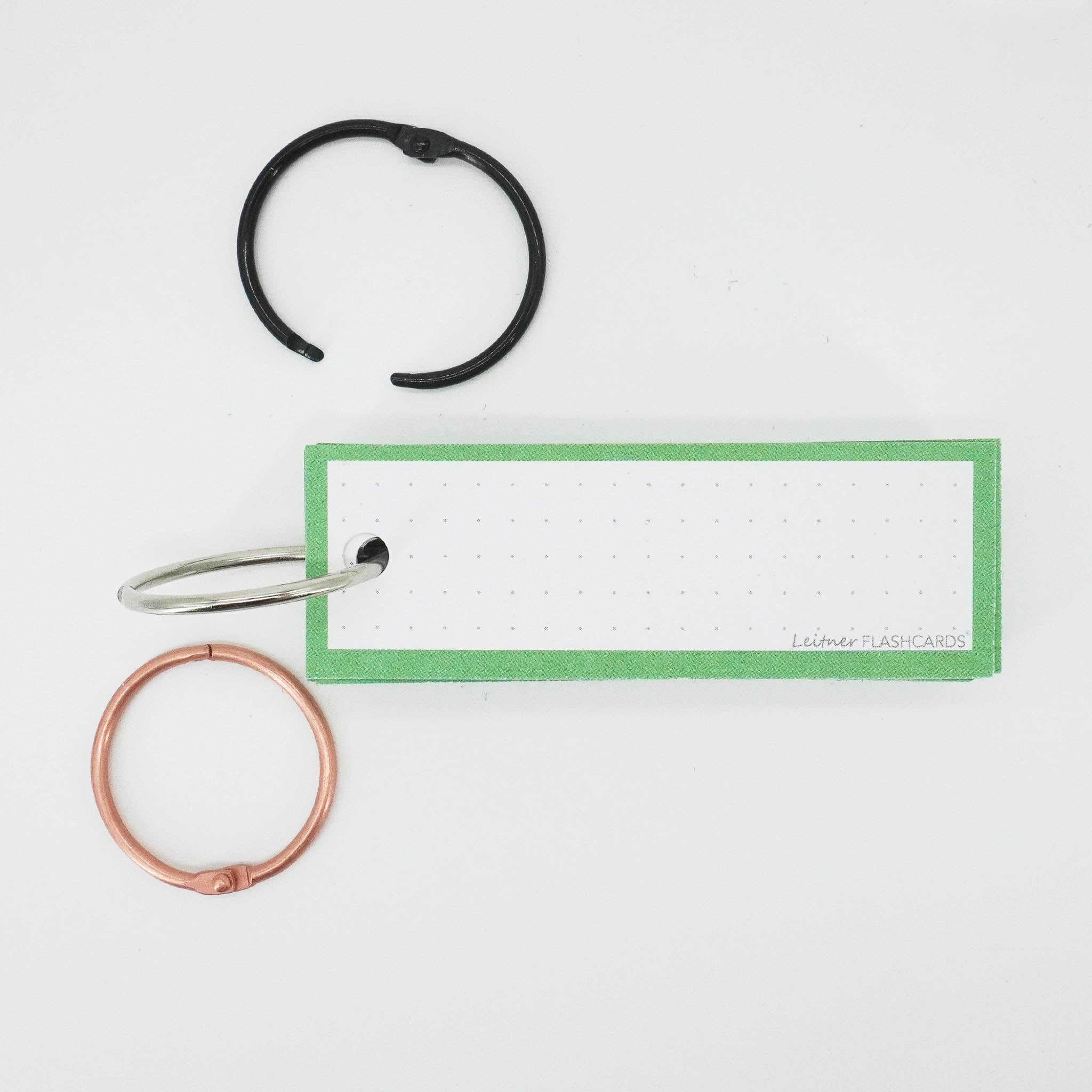 Leitner Vocabulary Cards Classic Dotted green with ring 2