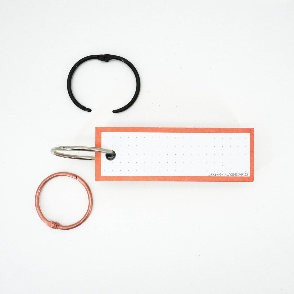 Leitner Vocabulary Cards Classic Dotted orange with ring