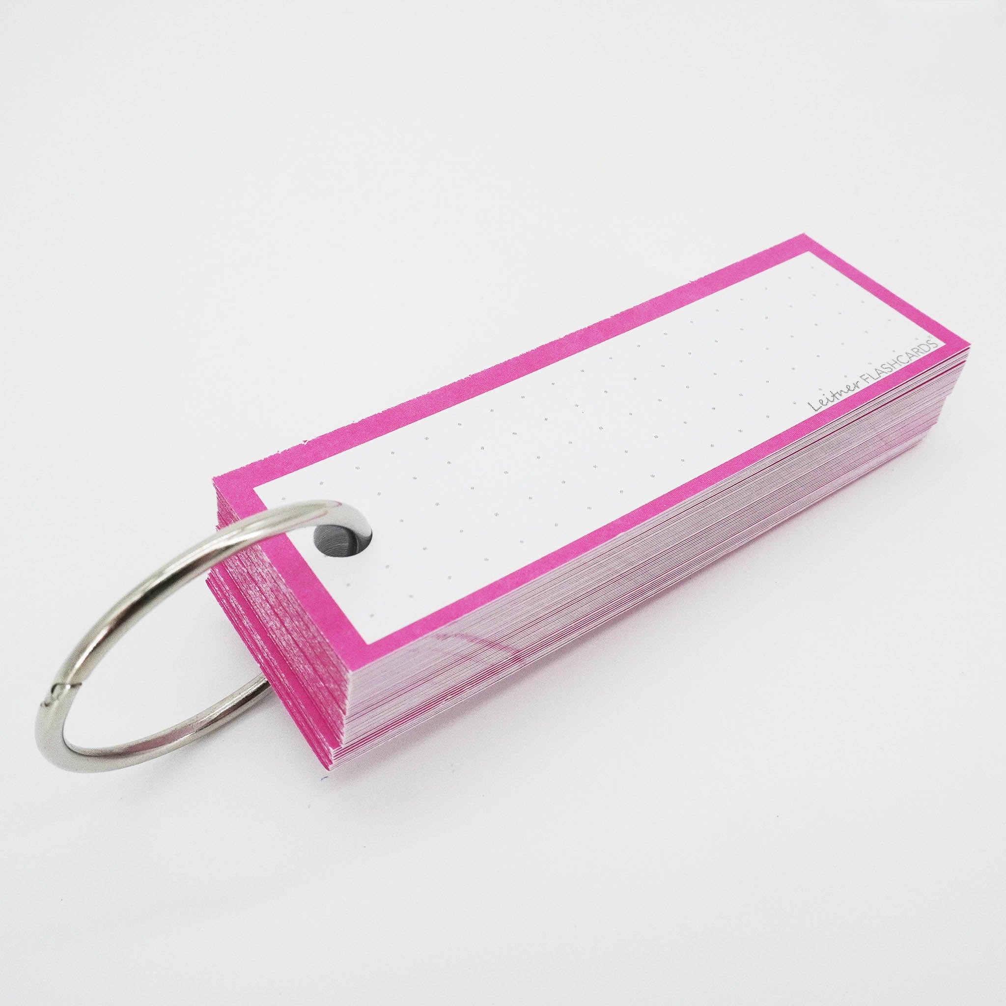 Leitner Vocabulary Cards Classic Dotted pink perforated with ring