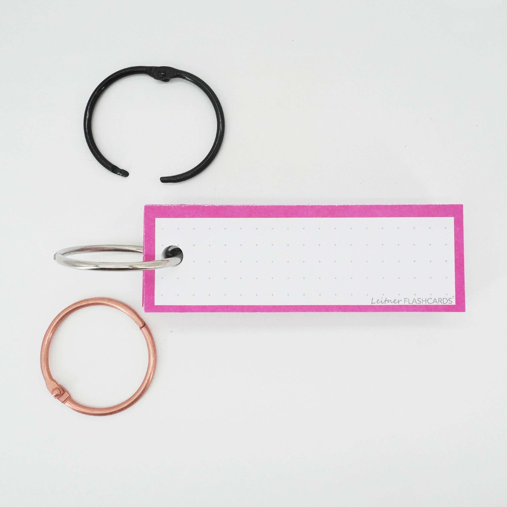 Leitner Vocabulary Cards Classic Dotted pink perforated with ring 2