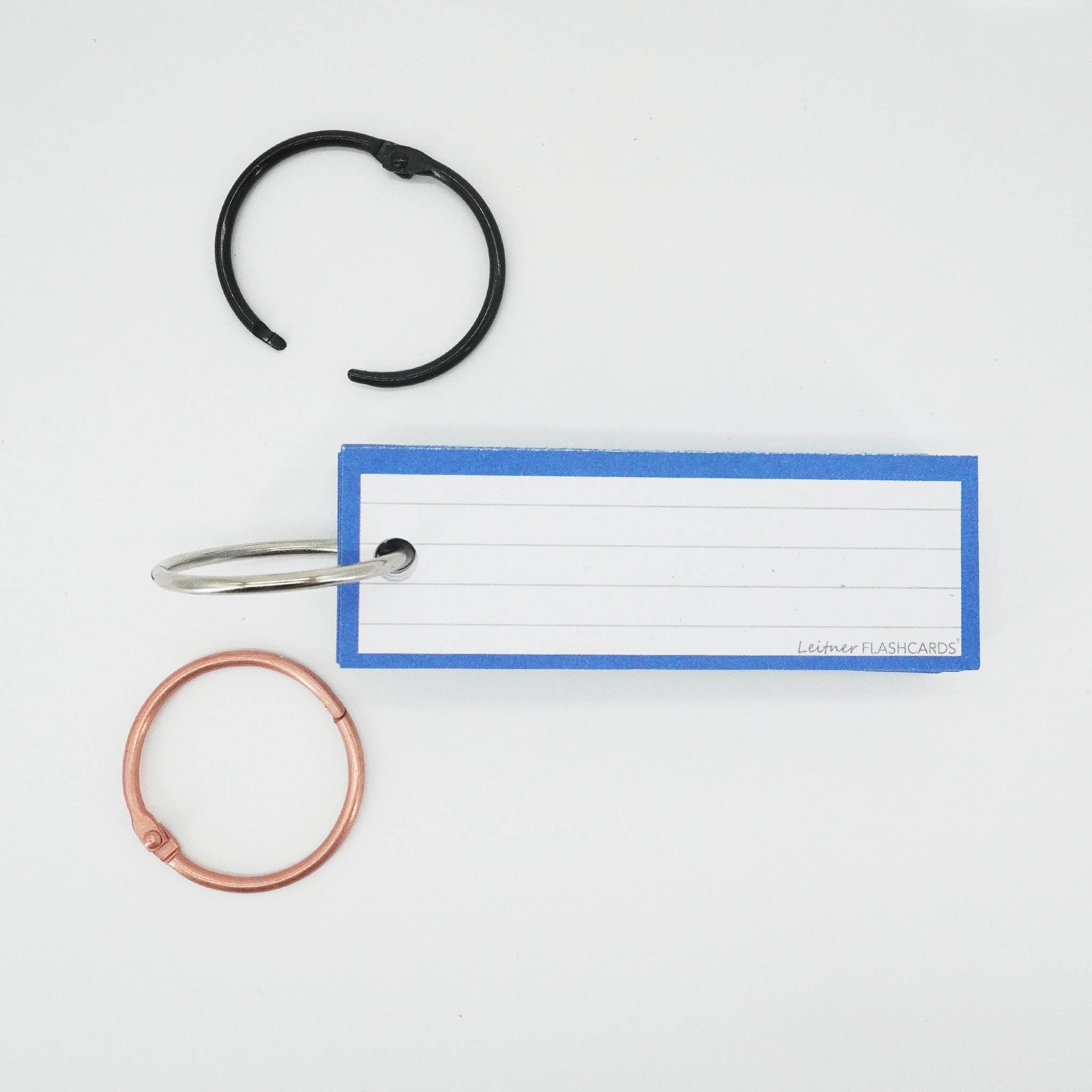 Leitner Vocabulary Cards Classic Lined blue with ring