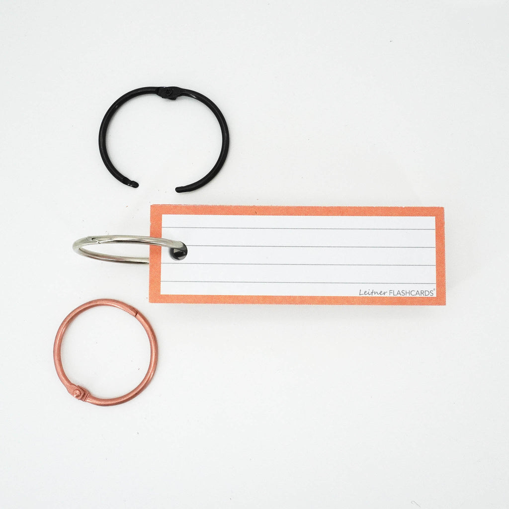 Leitner Vocabulary Cards Classic Lined orange with ring