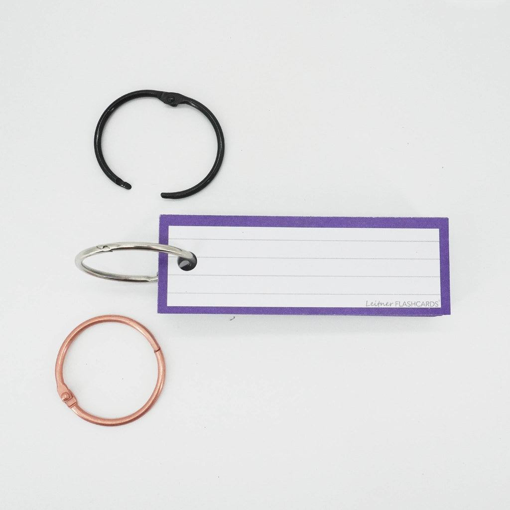Leitner Vocabulary Cards Classic Lined purple with ring